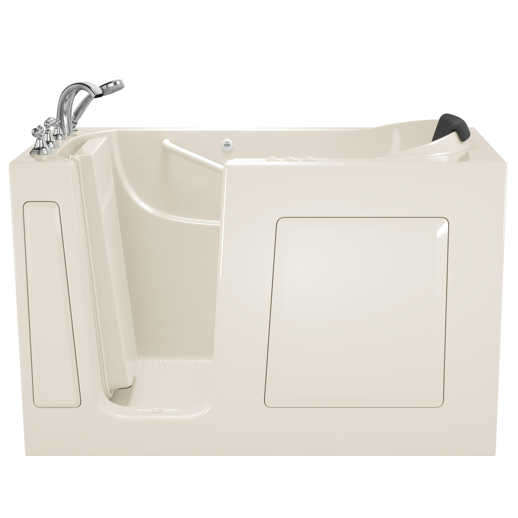 Gelcoat Premium Series 30 x 60  Inch Walk in Tub With Combination Air Spa and Whirlpool Systems   Left Hand Drain With Faucet WIB LINEN